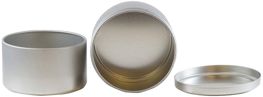 Double Silver Small Tins (3 1/4 x 3 1/4 x 2 1/4) - 2 Pack