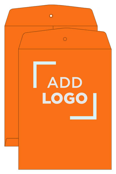 Mandarin Orange 24lb 10 x 13 Open End Envelopes with Clasp