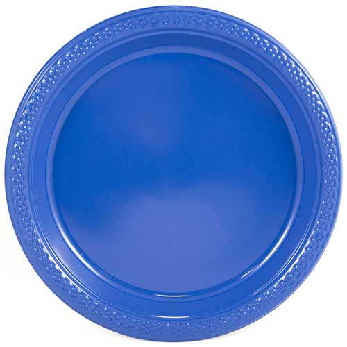 Blue and Yellow Party Tableware Kit (Small and Medium Plastic Plates, Lunch and Beverage Napkins, Plastic Cups, and Plastic Tablecovers) - 160 Pack
