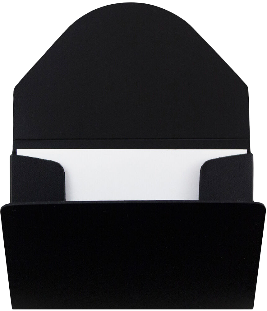 Black Solid Plastic Business Card Case - 20 Card Capacity
