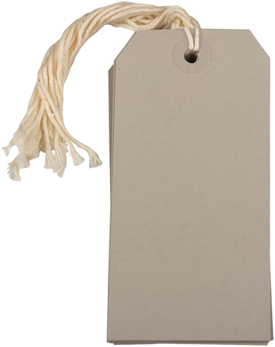 Gray Medium Gift Tags (4 1/4 x 2 3/8) - 10 Pack