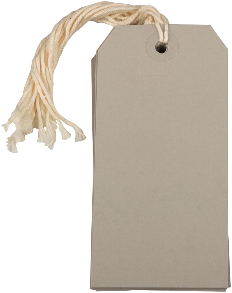 Gray Medium Gift Tags (4 1/4 x 2 3/8) - 10 Pack