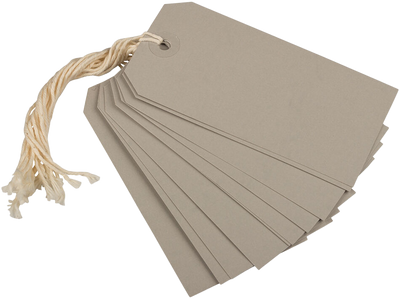 Gray Medium Gift Tags (4 1/4 x 2 3/8) - 10 Pack