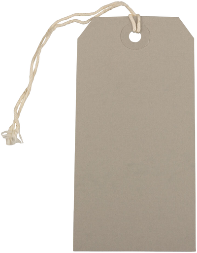 Gray Medium Gift Tags (4 1/4 x 2 3/8) - 10 Pack