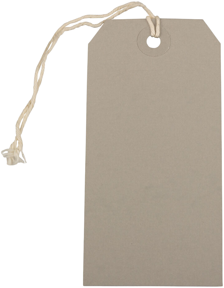 Gray Medium Gift Tags (4 1/4 x 2 3/8) - 10 Pack