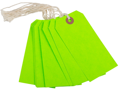Neon Green Medium Gift Tags (4 1/4 x 2 3/8) - 10 Pack