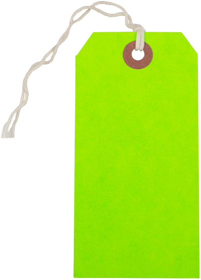 Neon Green Medium Gift Tags (4 1/4 x 2 3/8) - 10 Pack