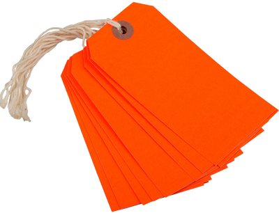 Neon Red Medium Gift Tags (4 1/4 x 2 3/8) - 10 Pack