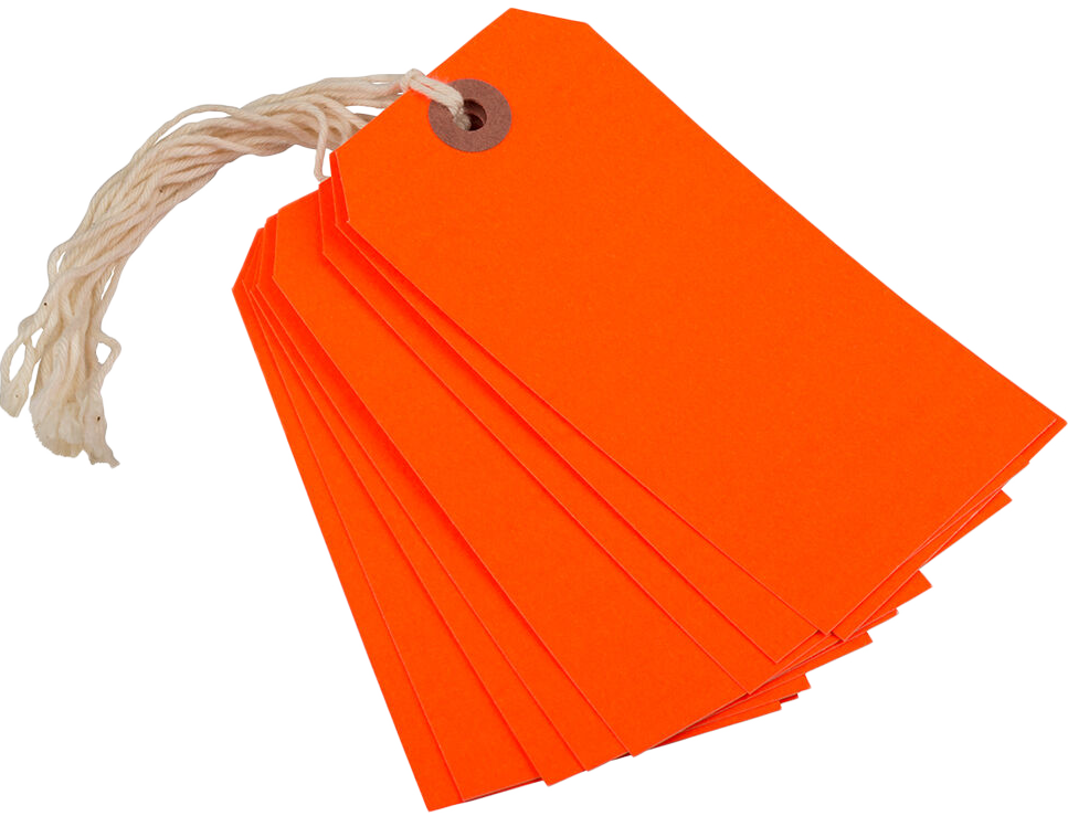 Neon Red Medium Gift Tags (4 1/4 x 2 3/8) - 10 Pack