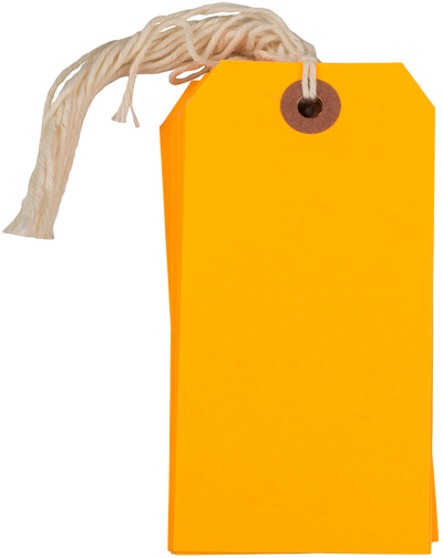 Neon Orange Medium Gift Tags (4 1/4 x 2 3/8) - 10 Pack