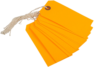 Neon Orange Medium Gift Tags (4 1/4 x 2 3/8) - 10 Pack