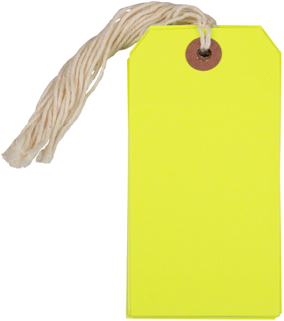 Neon Yellow Medium Gift Tags (4 1/4 x 2 3/8) - 10 Pack