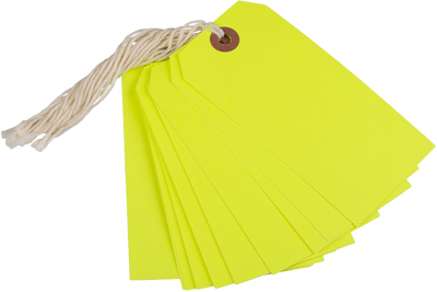 Neon Yellow Medium Gift Tags (4 1/4 x 2 3/8) - 10 Pack