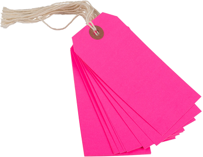 Neon Pink Medium Gift Tags (4 1/4 x 2 3/8) - 10 Pack