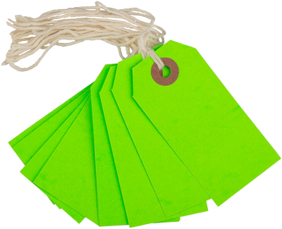 Neon Green Small Gift Tags (3 1/4 x 1 5/8) - 10 Pack