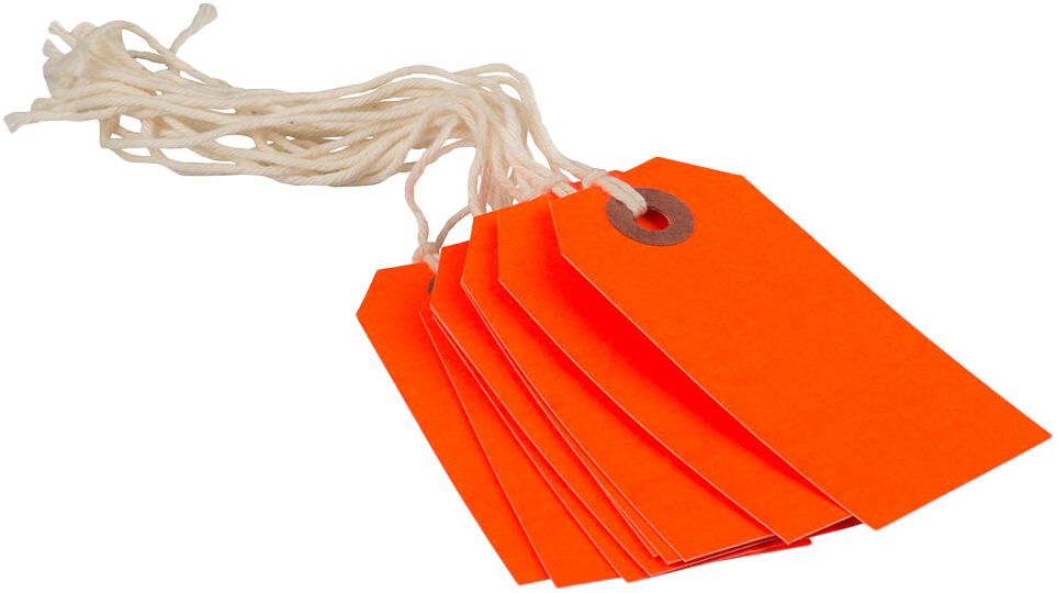 Neon Red Small Gift Tags (3 1/4 x 1 5/8) - 10 Pack