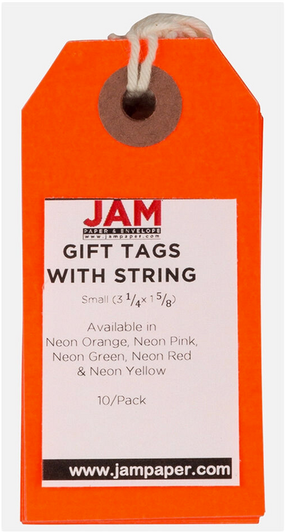 Neon Red Small Gift Tags (3 1/4 x 1 5/8) - 10 Pack