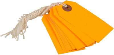 Neon Orange Small Gift Tags (3 1/4 x 1 5/8) - 10 Pack