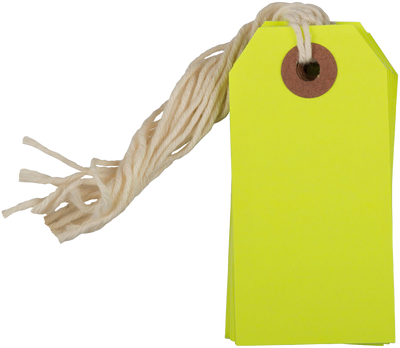 Neon Yellow Small Gift Tags (3 1/4 x 1 5/8) - 10 Pack