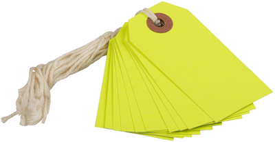 Neon Yellow Small Gift Tags (3 1/4 x 1 5/8) - 10 Pack
