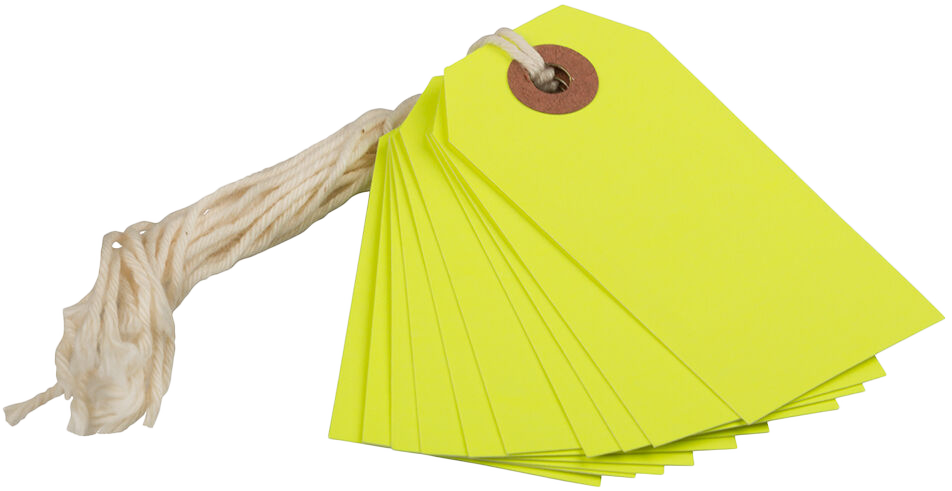 Neon Yellow Small Gift Tags (3 1/4 x 1 5/8) - 10 Pack