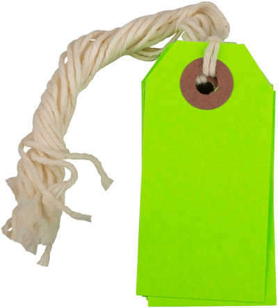 Neon Green Tiny Gift Tags (2 3/4 x 1 3/8) - 10 Pack