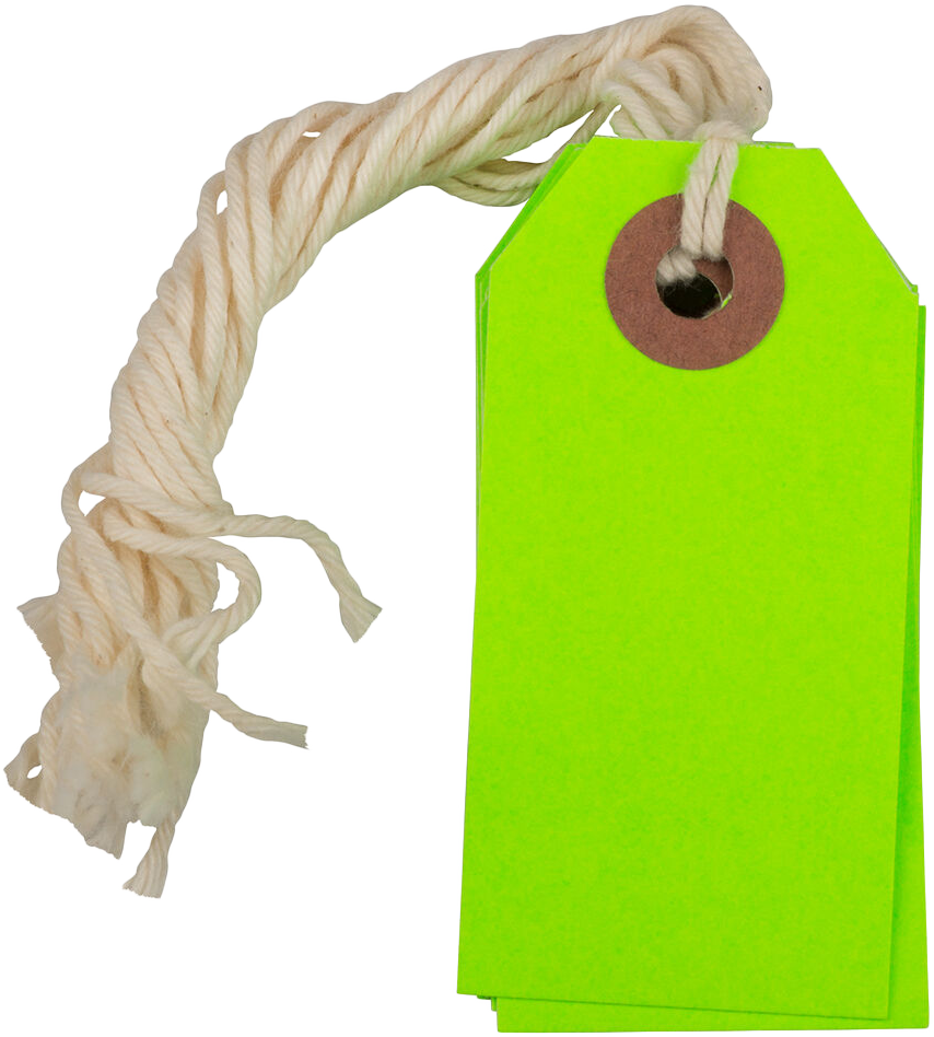 Neon Green Tiny Gift Tags (2 3/4 x 1 3/8) - 10 Pack