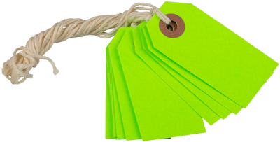 Neon Green Tiny Gift Tags (2 3/4 x 1 3/8) - 10 Pack