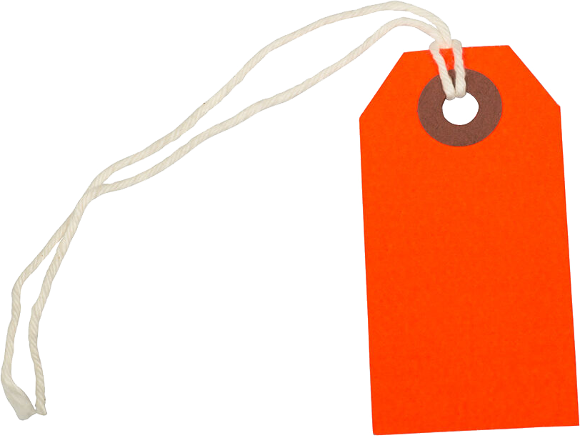 Neon Red Tiny Gift Tags (2 3/4 x 1 3/8) - 10 Pack