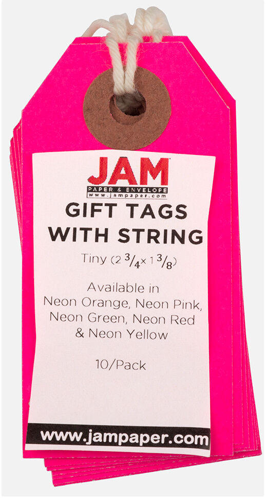 Neon Pink Tiny Gift Tags (2 3/4 x 1 3/8) - 10 Pack