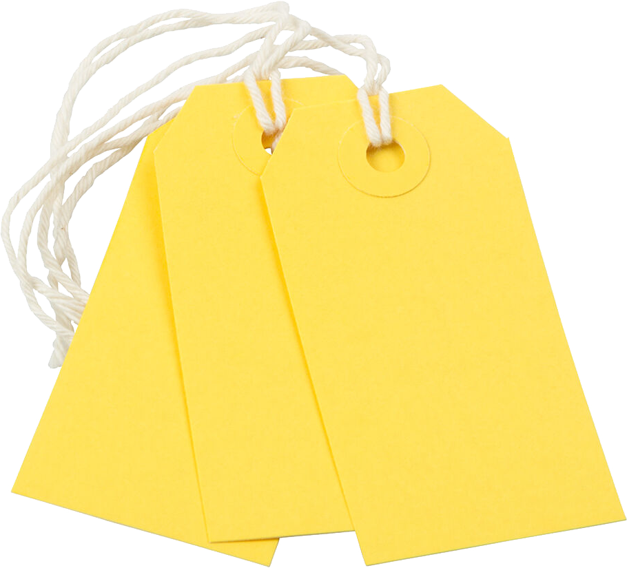 Yellow Small Gift Tags (3 1/4 x 1 5/8) - 10 Pack