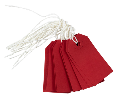 Red Small Gift Tags (3 1/4 x 1 5/8) - 10 Pack