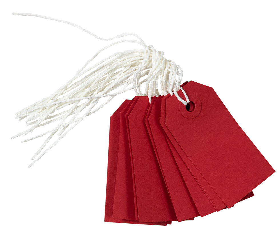 Red Small Gift Tags (3 1/4 x 1 5/8) - 10 Pack