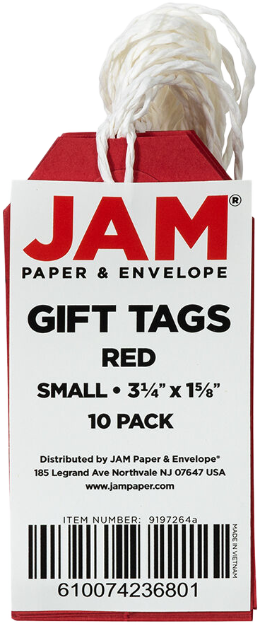 Red Small Gift Tags (3 1/4 x 1 5/8) - 10 Pack