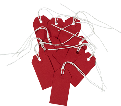 Red Small Gift Tags (3 1/4 x 1 5/8) - 10 Pack