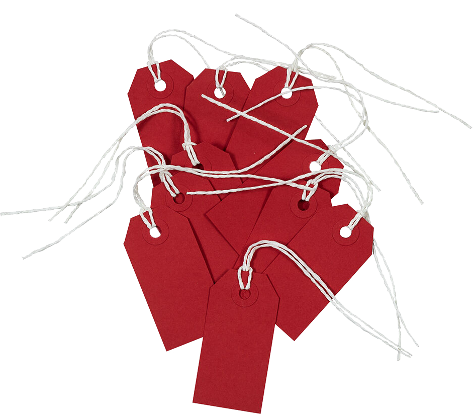 Red Small Gift Tags (3 1/4 x 1 5/8) - 10 Pack
