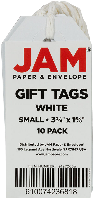 White Small Gift Tags (3 1/4 x 1 5/8) - 10 Pack