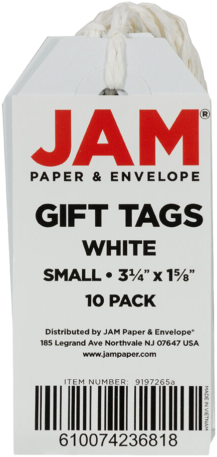 White Small Gift Tags (3 1/4 x 1 5/8) - 10 Pack