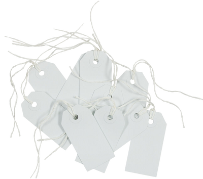 White Small Gift Tags (3 1/4 x 1 5/8) - 10 Pack