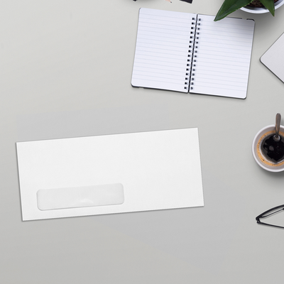 White 24lb #10 Window Laser Safe Envelopes (4 1/8 x 9 1/2)
