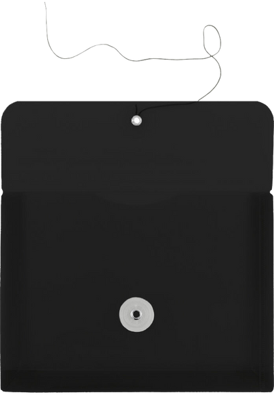Black 5 1/2 x 7 1/2 Index Booklet Plastic Envelopes with Button & String