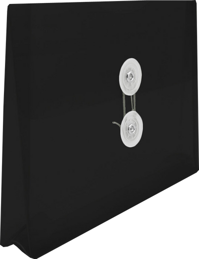 Black 5 1/2 x 7 1/2 Index Booklet Plastic Envelopes with Button & String