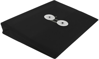 Black 5 1/2 x 7 1/2 Index Booklet Plastic Envelopes with Button & String