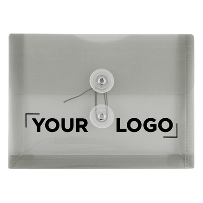 Smoke 5 1/2 x 7 1/2 Index Booklet Plastic Envelopes with Button & String