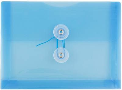 Blue 5 1/2 x 7 1/2 Index Booklet Plastic Envelopes with Button & String
