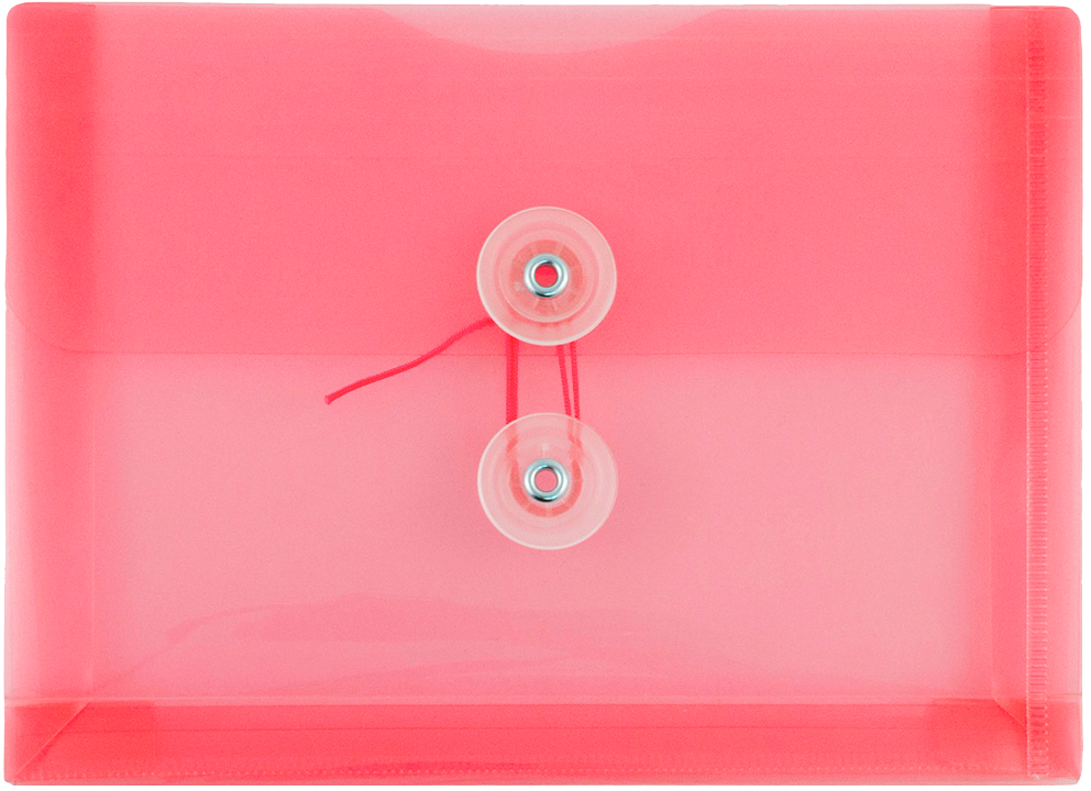 Red 5 1/2 x 7 1/2 Index Booklet Plastic Envelopes with Button & String
