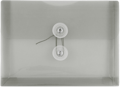 Smoke 5 1/2 x 7 1/2 Index Booklet Plastic Envelopes with Button & String
