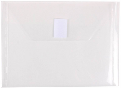 Clear 5 1/2 x 7 1/2 Index Booklet Plastic Envelopes with Hook and Loop Closure