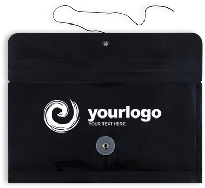 Black #10 Business Plastic Envelopes (5 1/4 x 10) with Button & String