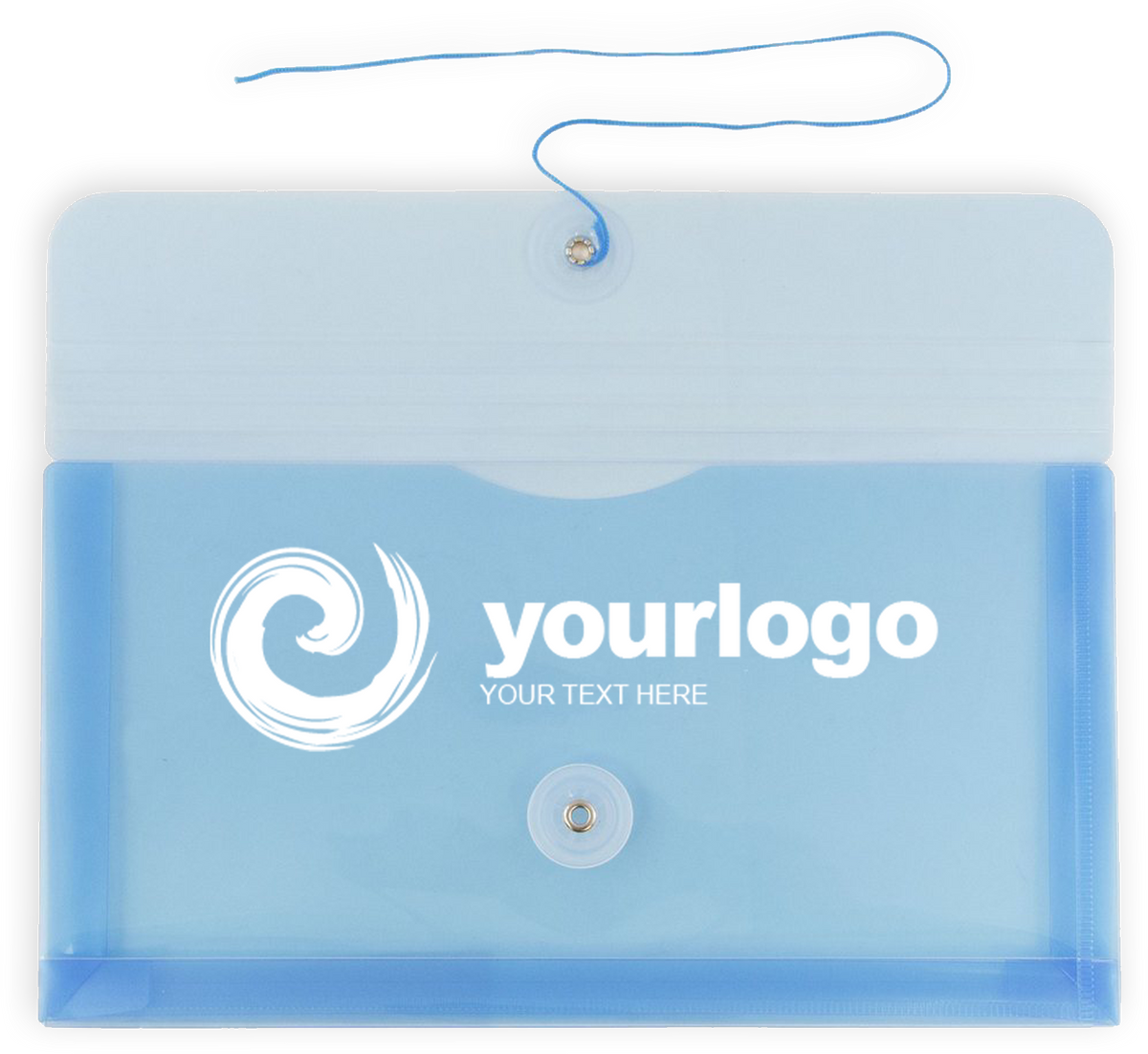 Blue #10 Business Plastic Envelopes (5 1/4 x 10) with Button & String